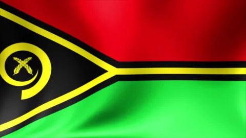 Vanuatu Flag. Background Seamless Looping Animation. 4K High Definition Video. Stock Illustration