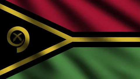 Vanuatu  flag blowing in the wind. Full page flying flag. 3d illustration Stock Photos