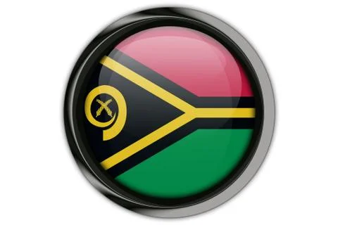 Vanuatu flag in the button pin Isolated on White Background 写真素材