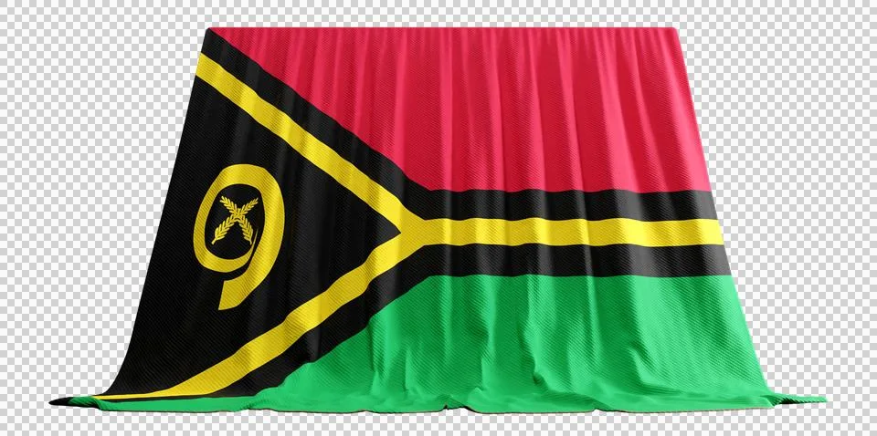 Vanuatu Flag Curtain in 3D Rendering called Flag of Vanuatu Illustrazione stock