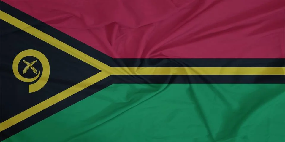 Vanuatu Flag fabric rippling in the wind Stock Photos