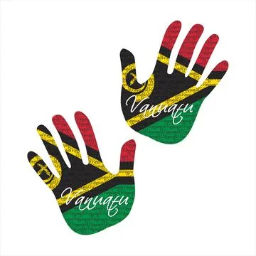 Vanuatu flag hand vector 库存插图
