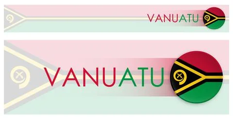 Vanuatu flag horizontal web banner in modern Illustrazione stock