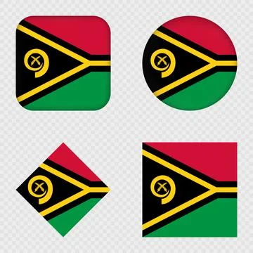 Vanuatu Flag Icons Pack. Vector illustration. Stock Illustration