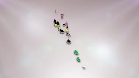 Vanuatu Flag on Map Stock Footage 277948989