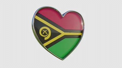 Vanuatu Flag in the Shape of 3D Heart. Video stock 143634067