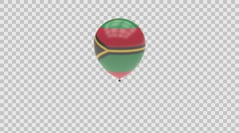 Vanuatu flag textured balloon rotating Alpha Stock-Footage 61724646