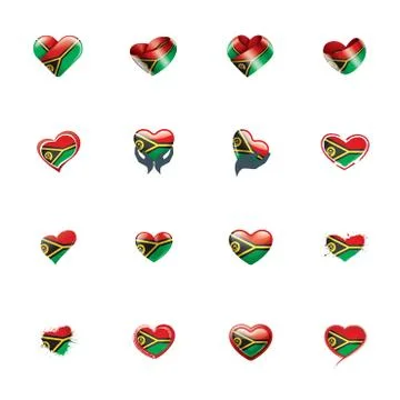 Vanuatu flag, vector illustration on a white background Stock Illustration