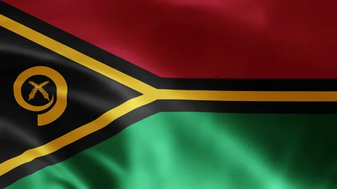 Vanuatu flag is waving 3D animation. Flag seamless loop animation 4k. Stock Footage 258315548