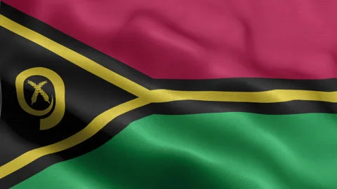 Vanuatu Flag Waving Animation | Realistic 3D National Flag Loop 4K Stock Footage 344825690