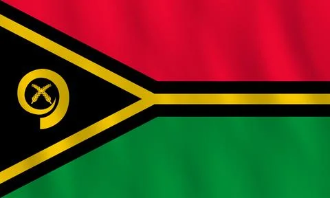Vanuatu flag with waving effect, official proportion. Stock Illustration