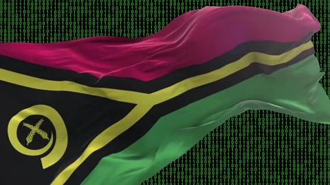 Vanuatu flag - Waving flag on matrix binary code background Stock Footage 321422024