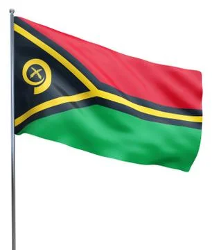 Vanuatu Flag Waving Stock Illustration