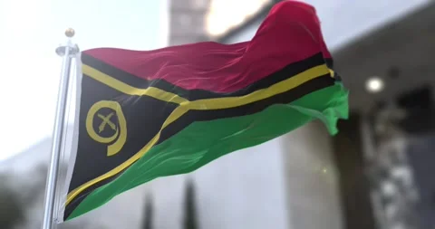Vanuatu-flag-waving-seamless-loop-4k-60fps Stock Footage 331666360