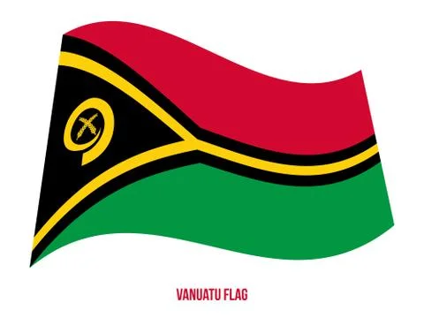 Vanuatu Flag Waving Vector Illustration on White Background. Stock Illustration