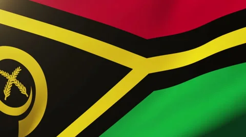 Vanuatu flag waving in the wind. Looping sun rises style.  Animation loop Video stock 48599905