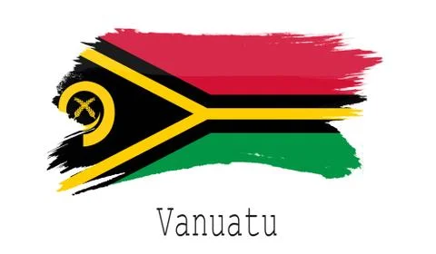 Vanuatu flag on white background Stock-Illustration