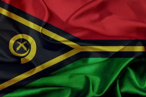 Vanuatu grunge waving flag Stock Illustration