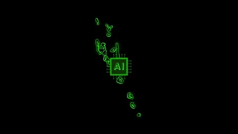 Vanuatu Map AI Chipset Technology Opener Video stock 337082437