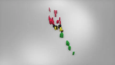 Vanuatu Map with Flag Intro Background Stock Footage 315165168