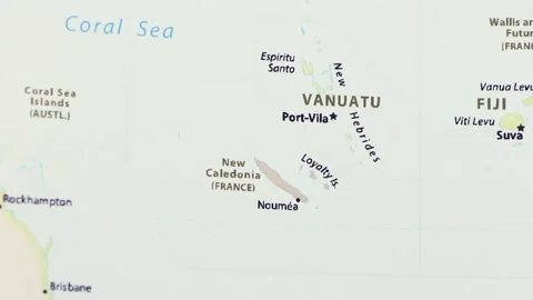 Vanuatu on a Map Stock Footage 99748664