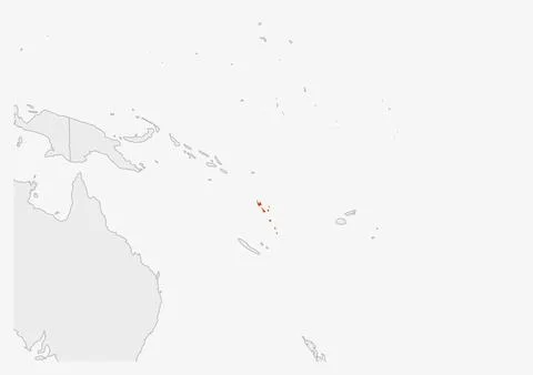 Vanuatu map highlighted in Vanuatu flag colors Stock Illustration