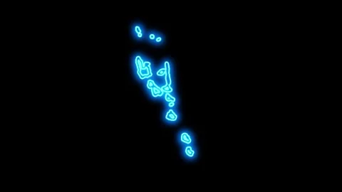 Vanuatu Map Outline Neon Lights Stock Footage 332850974