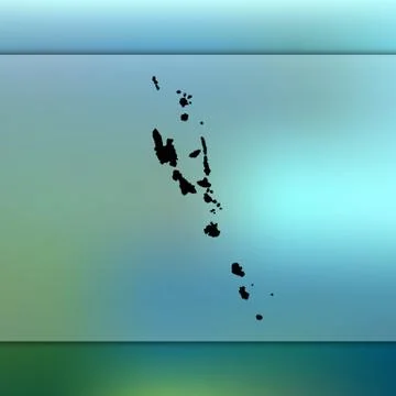 Vanuatu map. Vector silhouette of Vanuatu. Blurred background Stock Illustration