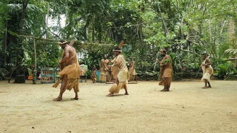 Vanuatu men dance with chanting Video stock 123139646