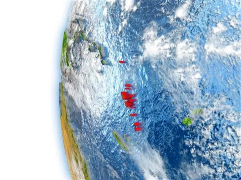 Vanuatu on model of Earth Illustrazione stock