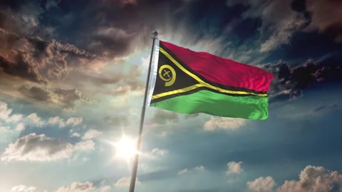 Vanuatu National Flag Animation Stock Footage 342795881