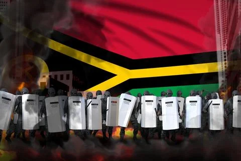 Vanuatu protest fighting concept Stock Illustration