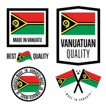 Vanuatu quality label set for goods Stock Illustration