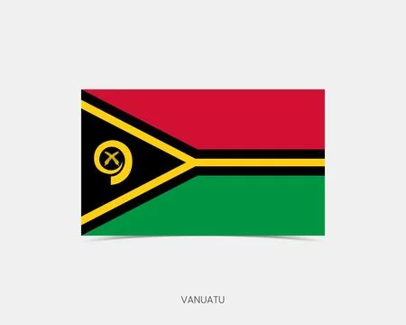 Vanuatu Rectangle flag icon with shadow. Illustrazione stock