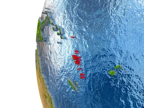 Vanuatu in red Stock Illustration