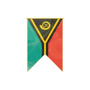 Vanuatu ribbon flag Illustrazione stock