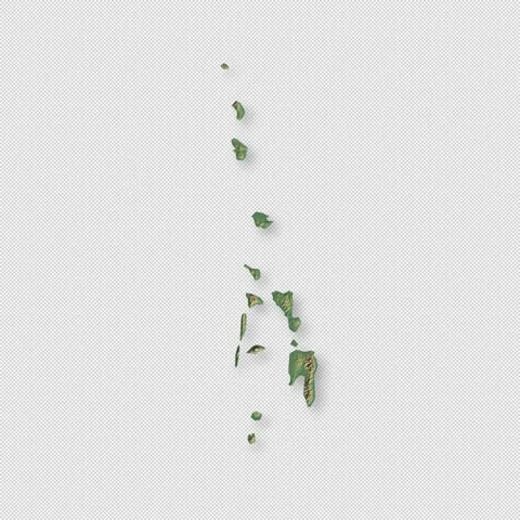 Vanuatu Rotating 3D Relief Map Seamless Loop, Alpha Channel 4K 스톡 동영상 340696400