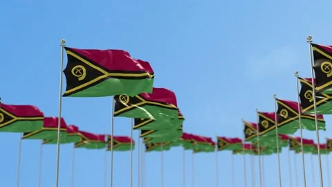 Vanuatu row Row Of Flags Animation Stock-Footage 148804079