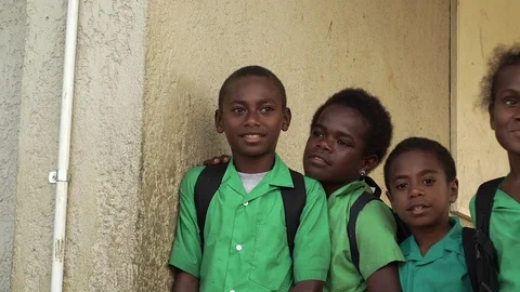 Vanuatu school children Stockbeeldmateriaal 76504077