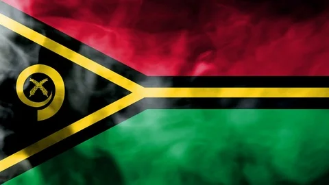 Vanuatu smoke waving flag Stock Footage 98353317