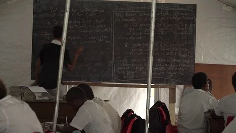 Vanuatu tent classroom Stockbeeldmateriaal 76503906