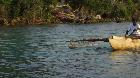 Vanuatu traditional canoe 4 Stockbeeldmateriaal 76548488