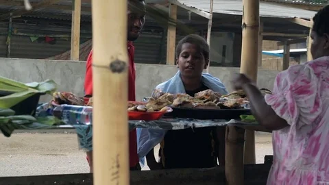 Vanuatu village store Stock Footage 76504734