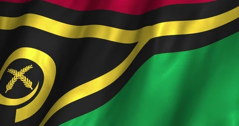 Vanuatu Waving Flag 4K Stock Footage 127893003
