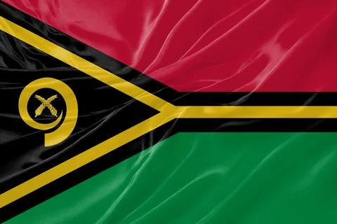 Vanuatu Waving Flag Background with Silk Fabric Texture Stock-Illustration
