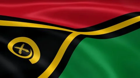 Vanuatuan flag in the wind Stock Photos