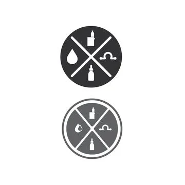 Vape and vapor logo icon smoke vector and set design for vapers vaping devi.. Stock Illustration