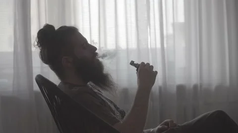 Vape beard guy Stock Footage 149246285