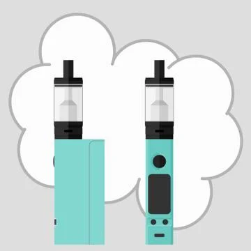 Vape box mod with atomizer Stock Illustration