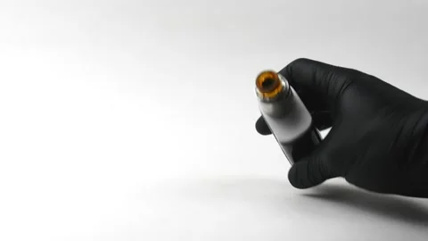 Vape device or electronic cigarette. Working electronic cigarette. 스톡 동영상 131852501